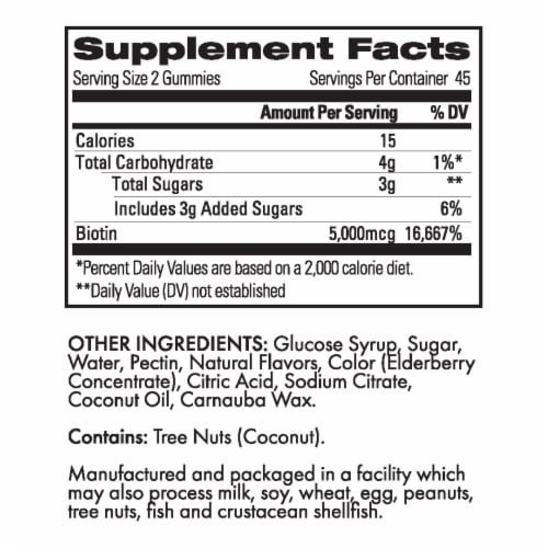 Kore Nutrition Biotin Gummies 5000mcg Perspective: left