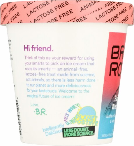 Brave Robot Raspberry White Truffle Animal-Free Ice Cream Perspective: left