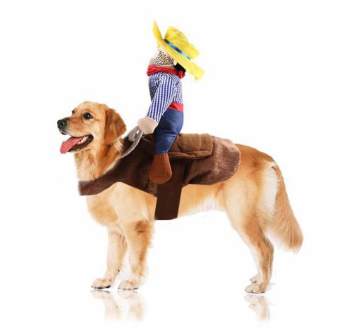 Pet Life Yeepaw Cowboy Pet Holiday Dog Costume Perspective: left