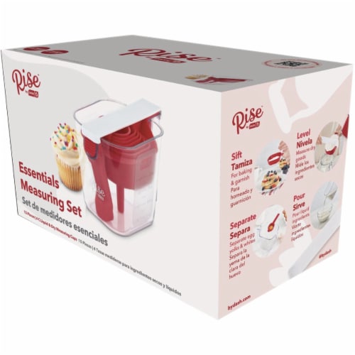 Rise By Dash Essentials Measuring Cup & Spoon Set (15-Piece) RSMS150GBRR24 Perspective: left