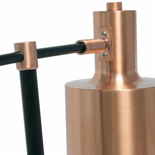 Lalia Home Iron Mid Century Table Lamp in Rose Gold Perspective: left