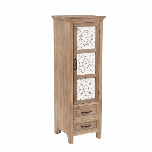 Tall brown clearance storage cabinet