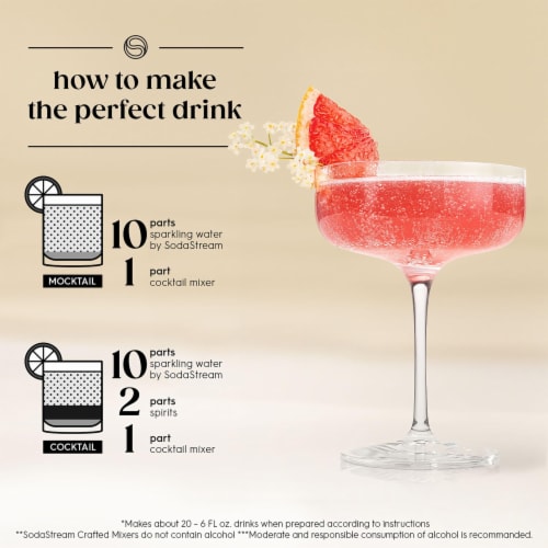 SodaStream® Crafted Non-Alcoholic Grapefruit & Elderflower Cocktail Mixer Perspective: left