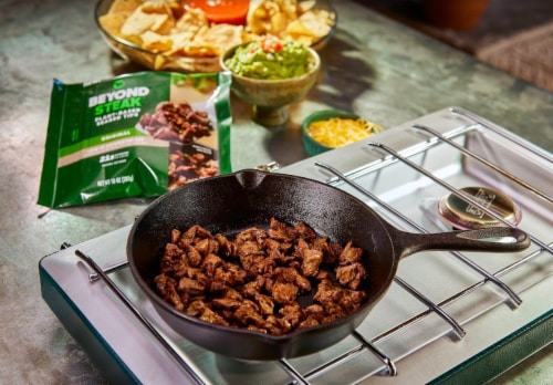 Beyond Meat Beyond Steak Plant-Based Seared Tips Perspective: left