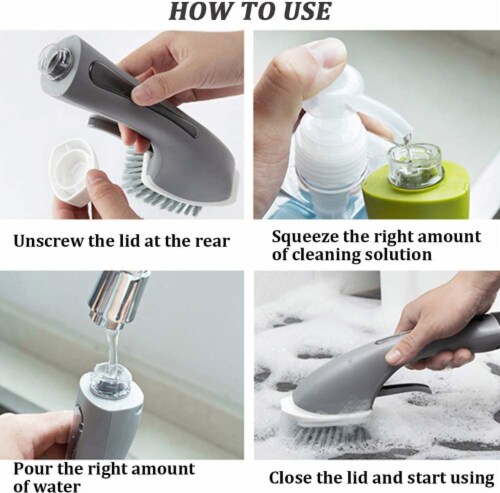 HANDHELD SOAP DISPENSER BRUSH FOR CLEANING WASHING DISH PLATE, 1