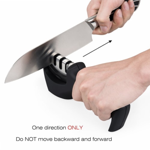 3 Stage Kitchen Knife Blade Cutter Scissor Sharpener Food Preparation Tools Gadget Perspective: left
