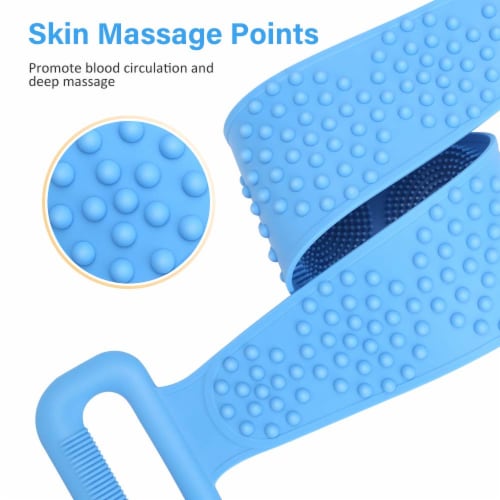 SILICONE SHOWER BACK SCRUBBER CLEANER WASHER MEN WOMEN CHILDREN - 2 SIZES Perspective: left