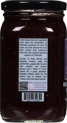 Melinda's® Berry Berry Jalapeno Pepper Jelly Perspective: left