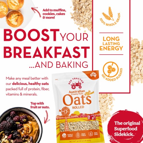 Red Tractor Foods Australian Creamy Style Rolled Oats Perspective: left