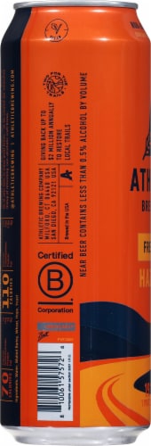 Athletic Brewing Co.® Free Wave Hazy IPA Craft Beer Can Perspective: left