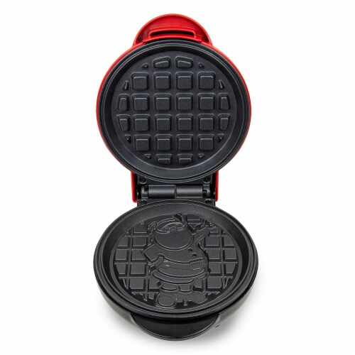 Nostalgia My Mini Santa Red Waffle Maker Perspective: left