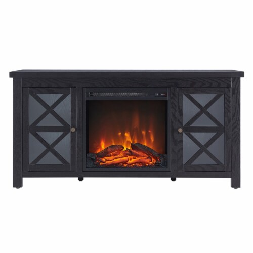 Henn&Hart 47  Black/Glass TV Stand Perspective: left