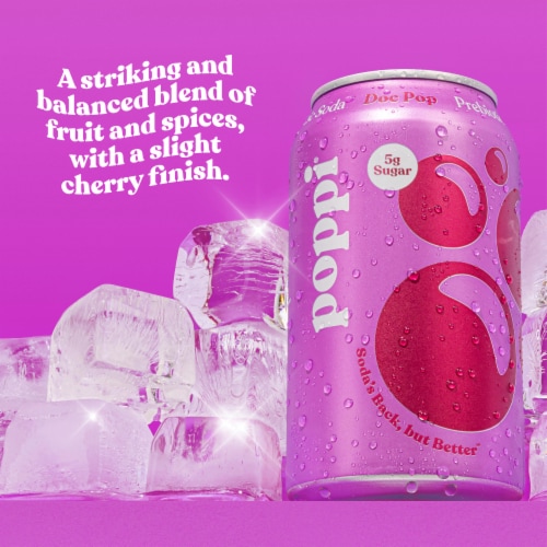 Poppi Doc Pop Prebiotic Soda Cans Perspective: left