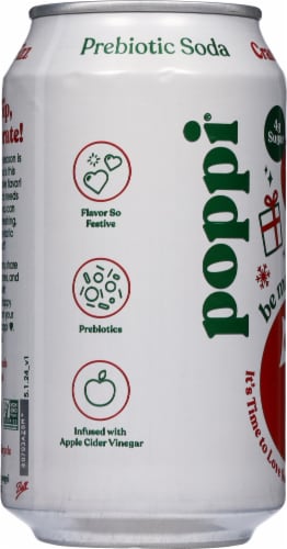 Poppi® Prebiotic Soda Cranberry Fizz Perspective: left