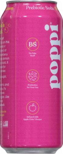 Poppi® Prebiotic Strawberry Lemon Soda Perspective: left