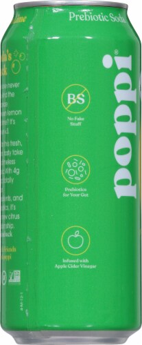 Poppi® Prebiotic Lemon Lime Soda Perspective: left