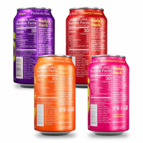 Poppi Variety Pack Prebiotic Soda Cans Perspective: left