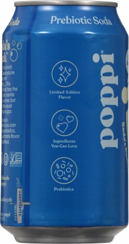 Poppi® Prebiotic Cream Soda Can Perspective: left