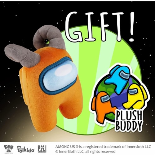 Among Us Plush Buddy Orange Rammed Crewmate 8 Online Video Game P.M.I. Perspective: left