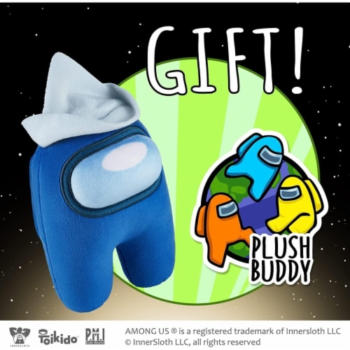 Among Us Plush Buddy Blue Crewmate White Sailor Hat 8 Soft Doll Game P.M.I. Perspective: left