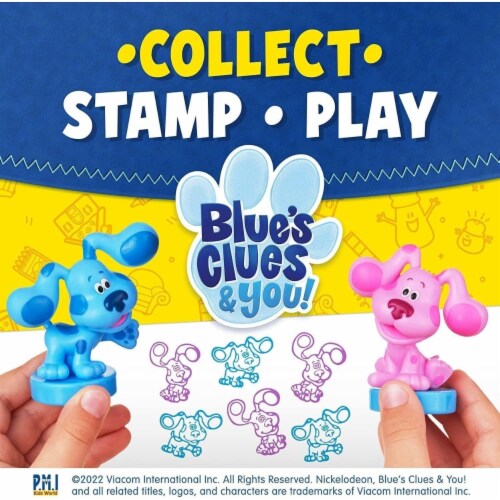 Blues Clues Stamps 12pk Tickety Josh Shovel Pail Slippery Soap Magenta Paprika PMI Perspective: left