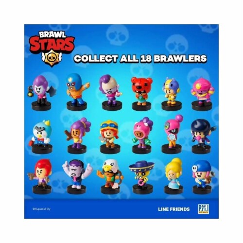 Brawl Stars Character Stamps 5pk Frank Bo Mr. P Piper Bea Epic Game Figures PMI International Perspective: left