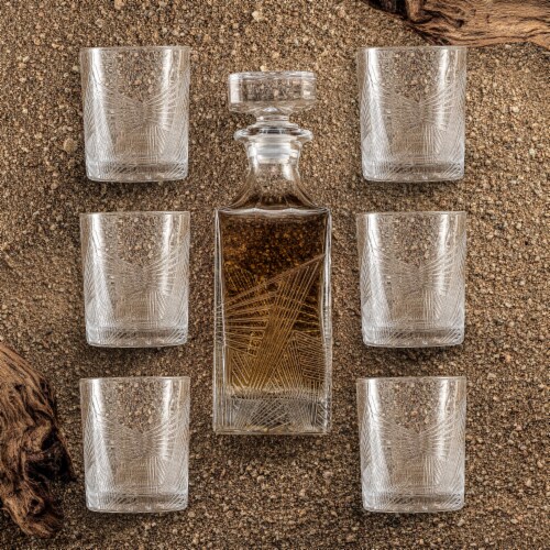 Gatsby Art Deco Whiskey Glasses - 10 oz - Set of 6 Perspective: left