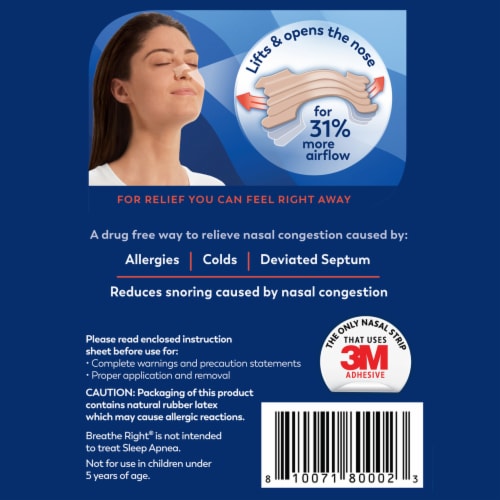 Breathe Right® Drug Free Extra Strength Tan Nasal Strips Perspective: left