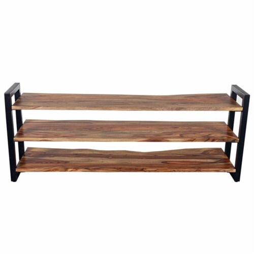Porter Designs Manzanita Solid Sheesham Wood TV Stand - Brown Perspective: left