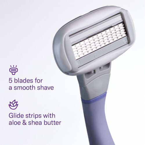 Flamingo Five-Blade Women Razor Cartridges Perspective: left