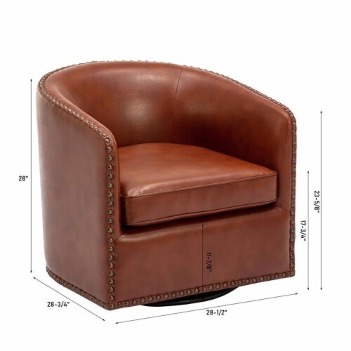 Caramel leather swivel chair deals