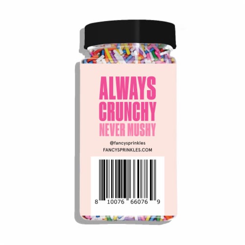 Fancy Sprinkles® Crunchy Jimmies® Classic Rainbow Dessert Sprinkles Perspective: left