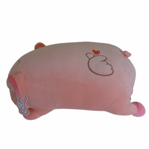 Sleeping Pig Plush Pillow with Blanket | Velvet Bolster Novelty Decorative Pillow | 16 Inches Perspective: left