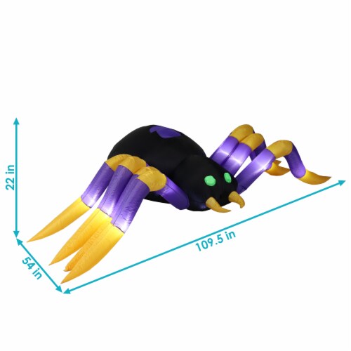Sunnydaze 9 ft Terrifying Tarantula Spider Inflatable Halloween Decoration Perspective: left