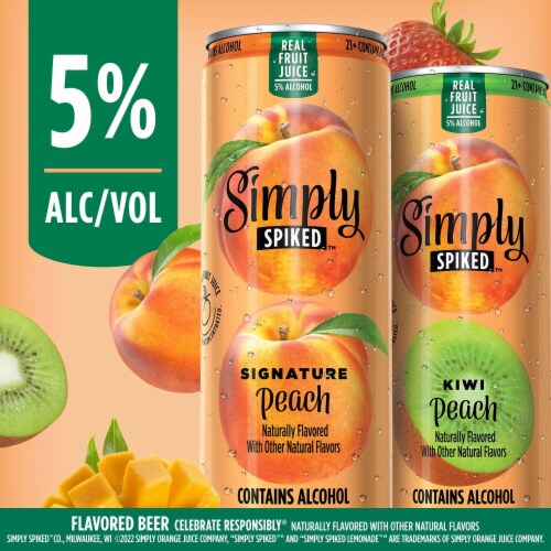 Simply Spiked Peach Flavored Hard Beverage Variety Pack Perspective: left