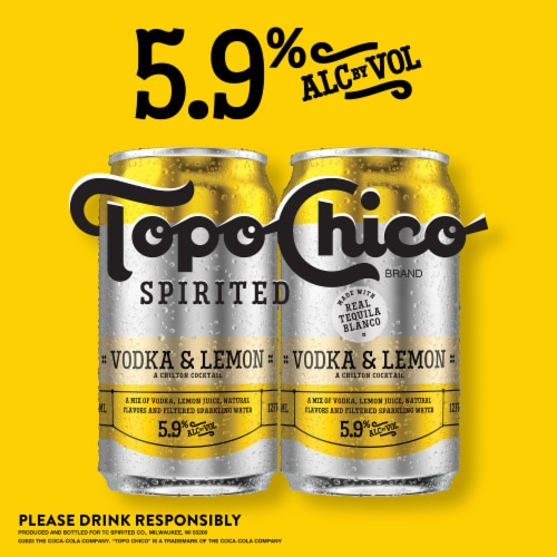 Topo Chico Spirited Vodka & Lemon Chilton Canned Cocktail Perspective: left