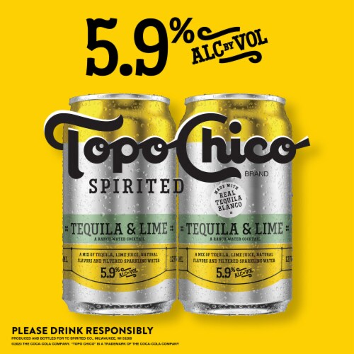 Topo Chico Spirited Tequila & Lime Ranch Water Canned Cocktail Perspective: left