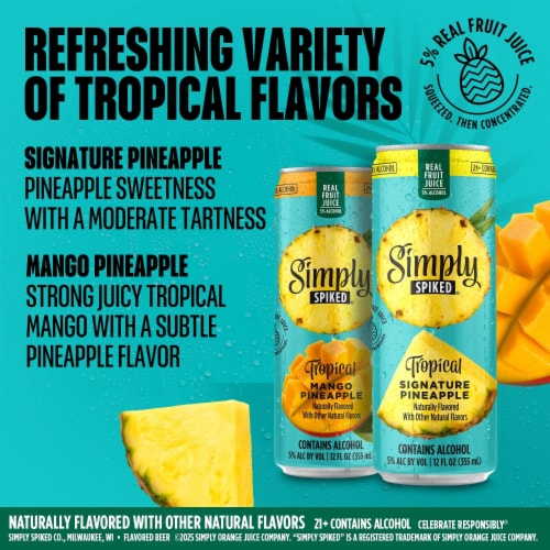 Simply Spiked Tropical Alcohol Beverages Variety Pack Perspective: left