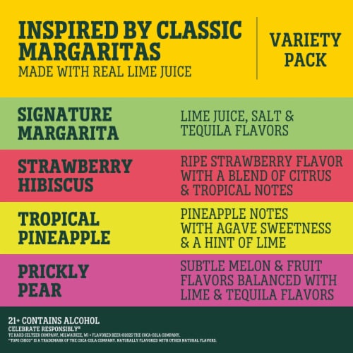 Topo Chico Hard Margarita Flavored Alcohol Beverage Variety Pack Perspective: left