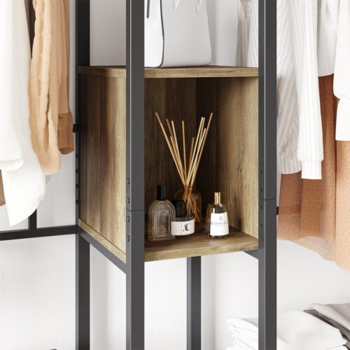 Wire Shelving and Wood Shelving Closet