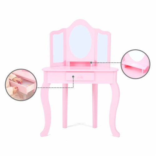 Fantasy Fields - Little Lady Alessandra Medium Corner Play Vanity - Pink Perspective: left