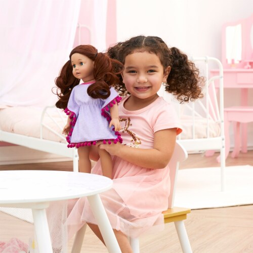 Sophia's Cut-Out Bathing Suit, Cover Up and Sandals, Pink/Purple Perspective: left