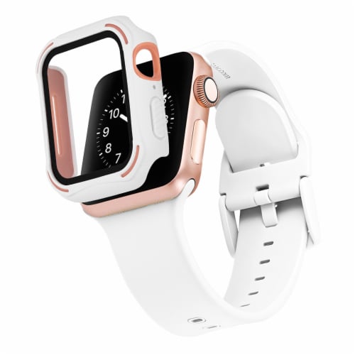 WITHit Apple Watch/Pink Rugged Bumper with Integrated Glass Protection Perspective: left