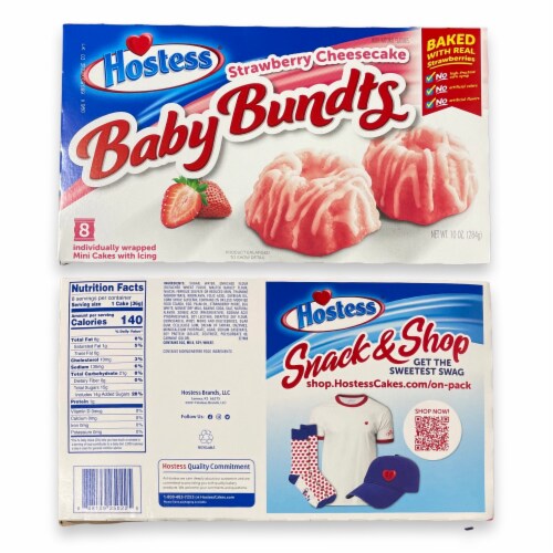 Ultimate Baby Bundts Variety Pack by Hostess | Lemon Drizzle, Strawberry Cheesecake, Cinnamon Perspective: left