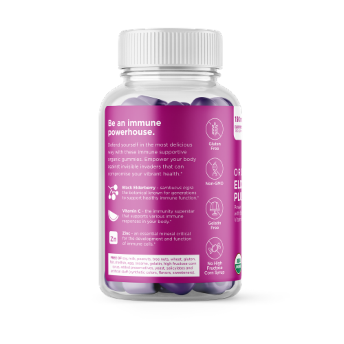 Hyland's Naturals™ Organic Elderberry Plus Immune Support Gummies Perspective: left
