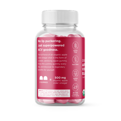 Hyland's Naturals™ Organic Apple Cider Vinegar Blast Gummies Perspective: left