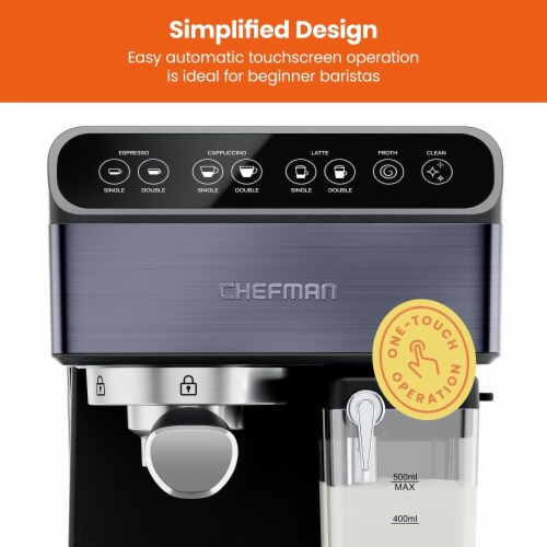 Chefman Barista Pro Plus Espresso Machine w/ Milk Frother, 20 Bar Pump