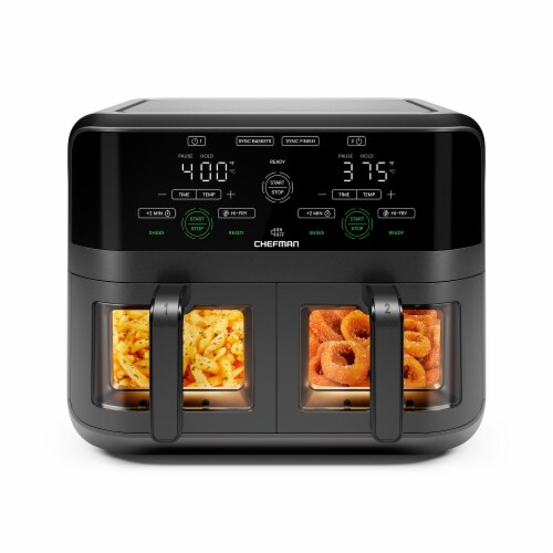 Chefman TurboFry® Touch Dual Basket Digital Air Fryer - Black Perspective: left