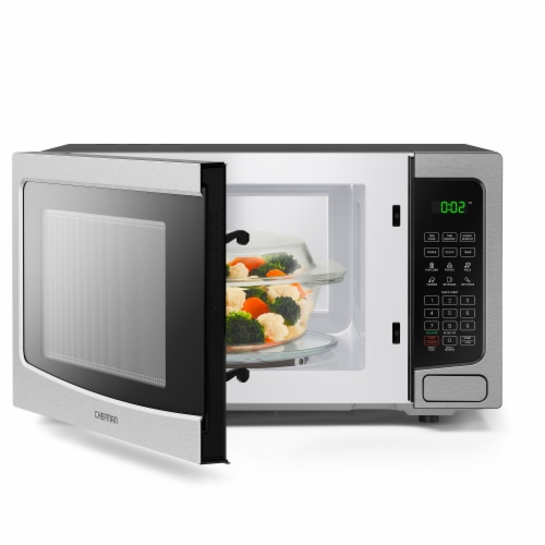 Chefman 1.1 Cubic Foot Countertop Microwave Oven - Stainless Steel Perspective: left