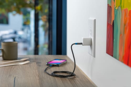 Nimble® Subnano 20W PD Wall Charger with USB-C Port - White Perspective: left